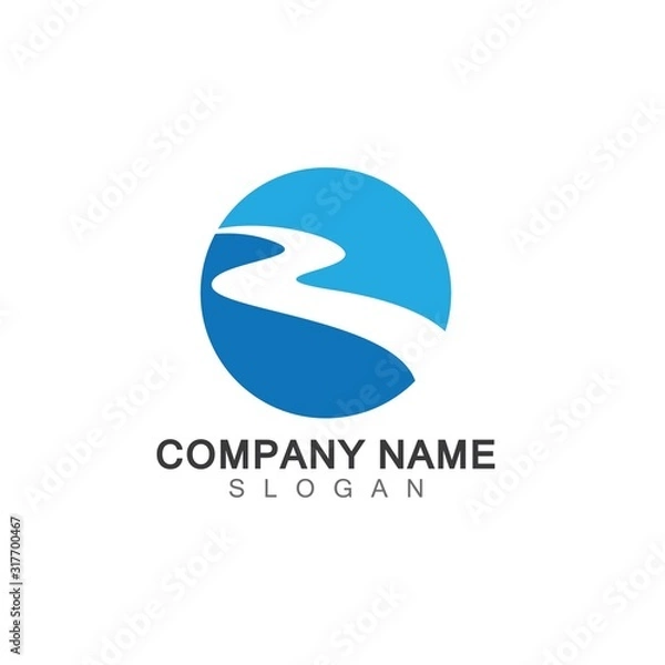 Obraz R LETTER RIVER LOGO TEMPLATE