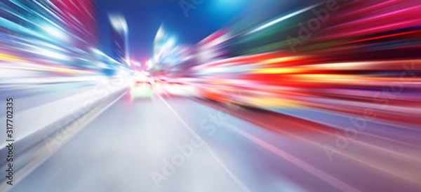 Obraz acceleration speed motion on night road