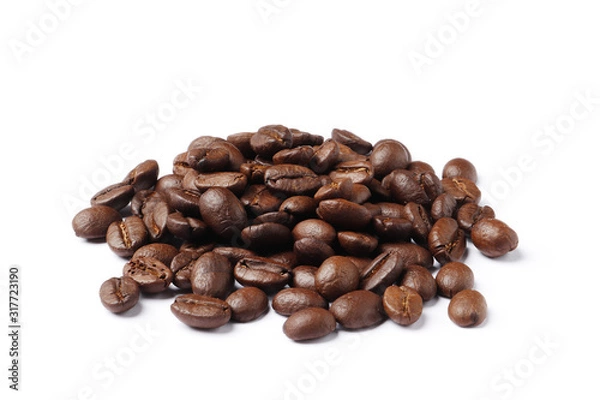 Fototapeta Coffee beans isolated on a white background.