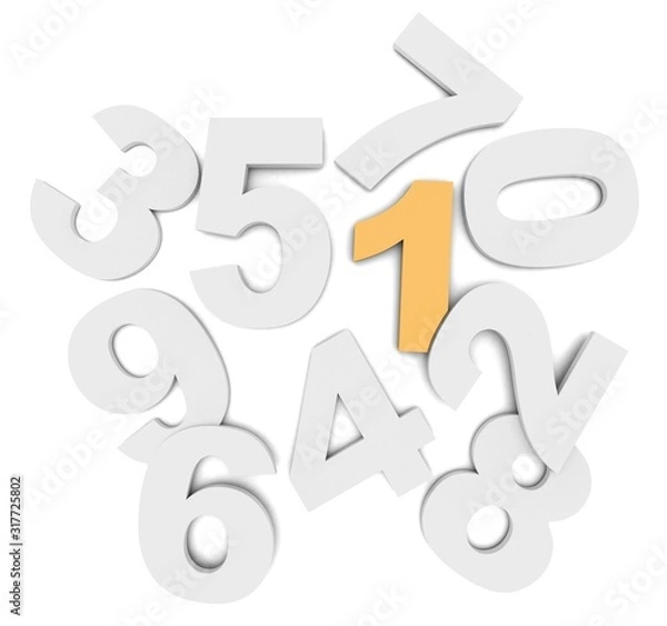 Fototapeta concept number.3d Render Illustration.