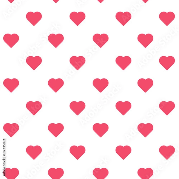 Fototapeta Valentine's day seamless pattern vector illustration. seamless vector pattern of hearts with simple flat design. Valentines day background vector illustration.