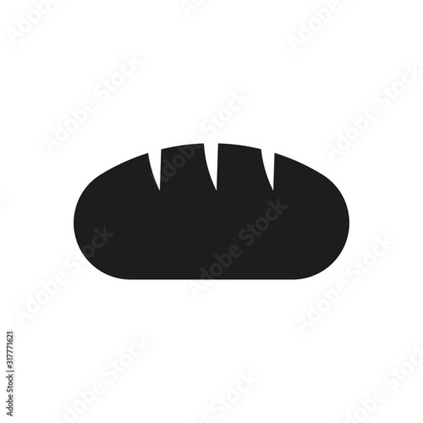 Fototapeta Icon of bread. Simple flat vector illustration.