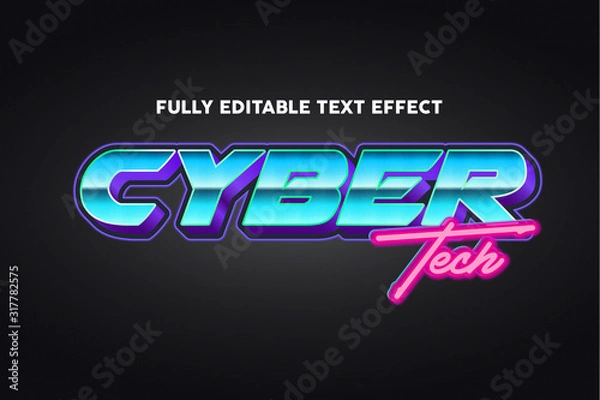 Obraz efekt stylu typografii tekstu cyber tech
