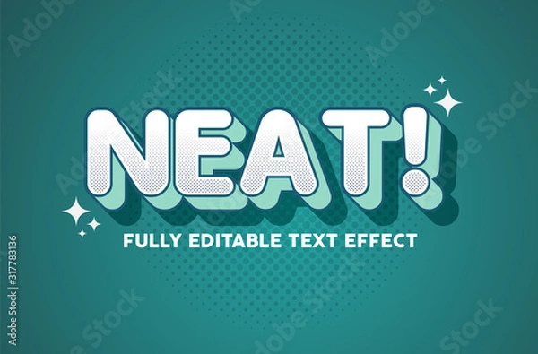 Fototapeta neat cute text typography style effect