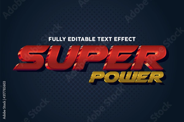 Obraz Super Power Cool text typography style effect 