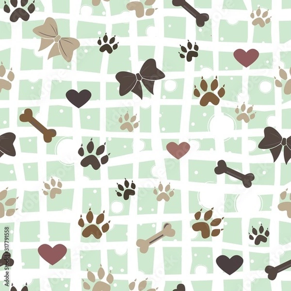 Fototapeta Seamless Dog Paw Pattern.