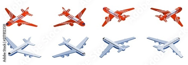 Fototapeta isometric aircraft for airport terminal selection