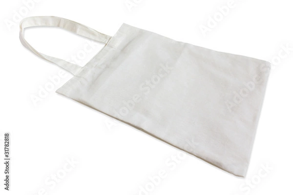 Obraz White cotton bag  isolated on white background.