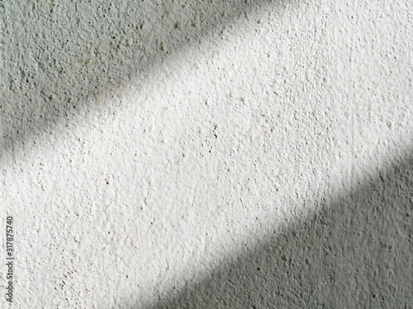 Obraz Drop shadow on old white concrete wall. 