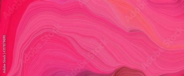 Obraz flowing header with mulberry , crimson and pale violet red colors. very dynamic curved lines with fluid flowing waves and curves