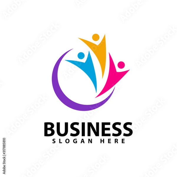 Fototapeta Adoption and community logo template vector icon