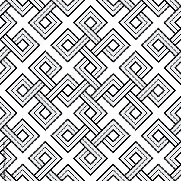 Obraz Viking Seamless Pattern - Engraved Gold - Interweaved Squares