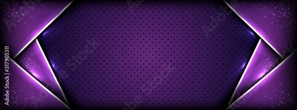 Obraz streszczenie premium ciemnofioletowy ze srebrną warstwą tła