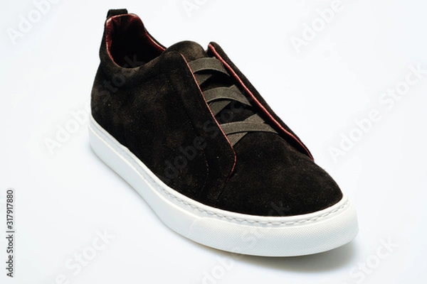 Obraz black shoes on a white background