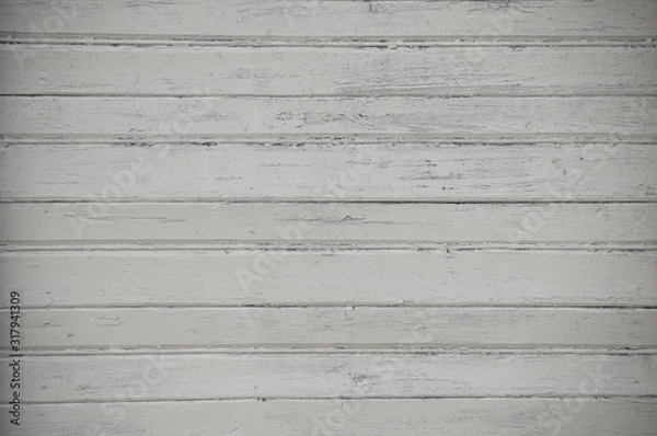 Obraz background of white, gray wooden boards. horizontal boards