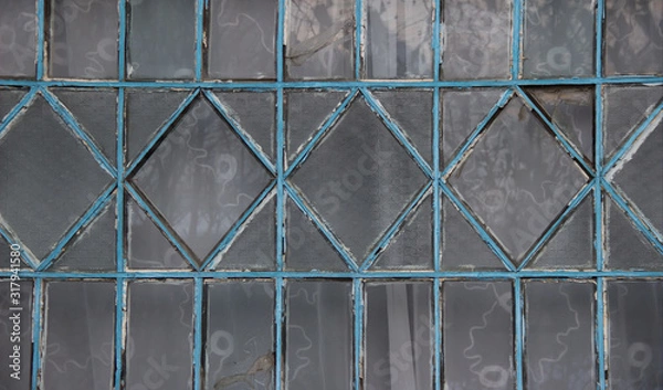 Obraz Blue figured window frame