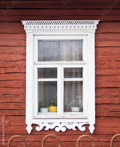 Obraz Figured wooden frame window