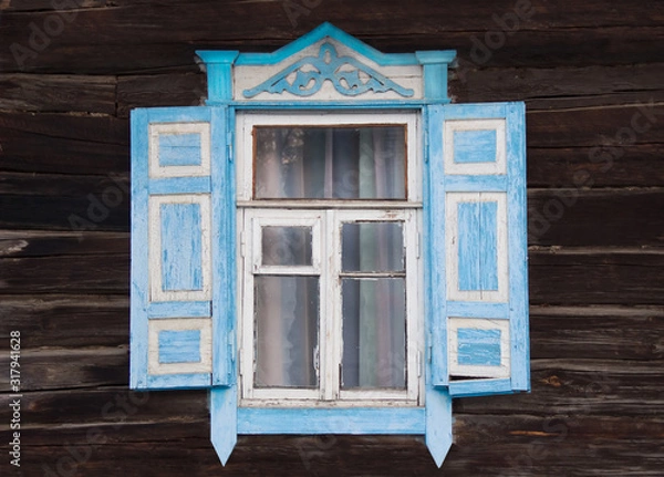 Obraz Figured wooden frame window