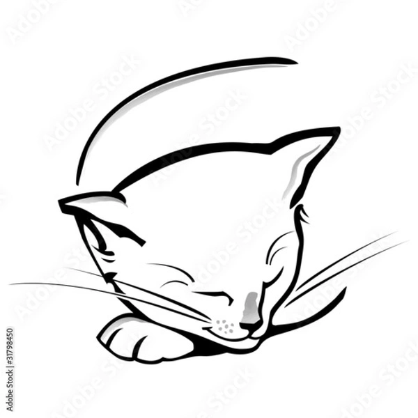 Obraz Black cat silhouette