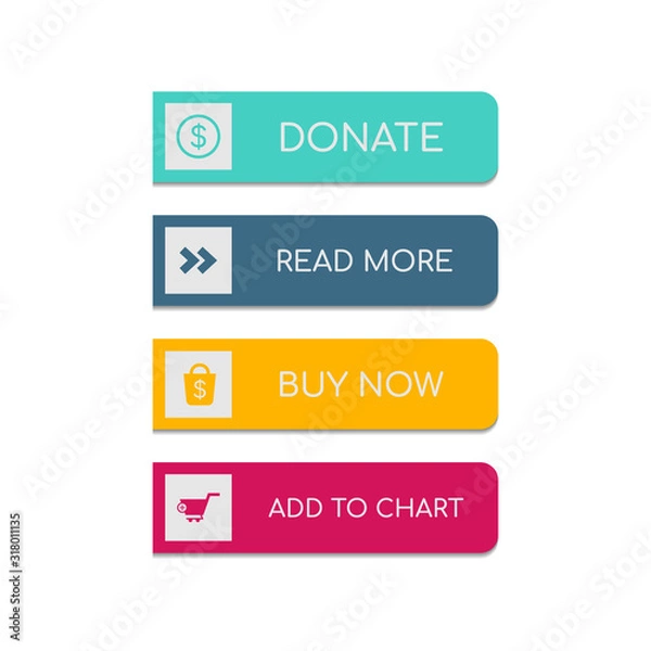 Obraz Web and ui application color button icon for modern website