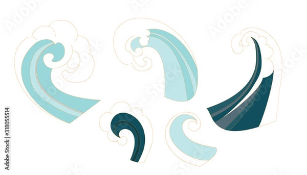 Fototapeta Asian Wave Separate Vector Element Design
Splash Design