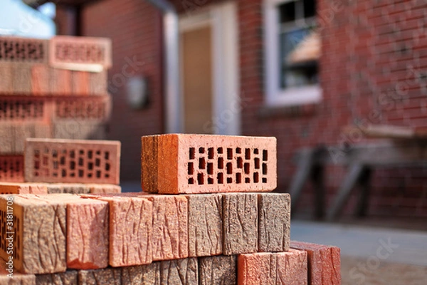 Fototapeta Ein Haus wird gebaut
