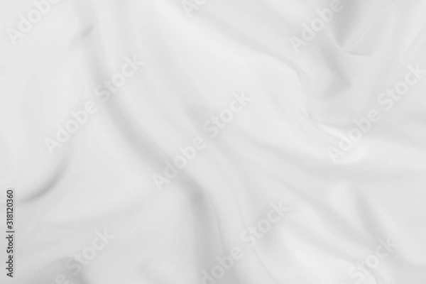 Obraz Abstract white fabric texture background. Cloth soft wave. Creases of satin, silk, and cotton.	