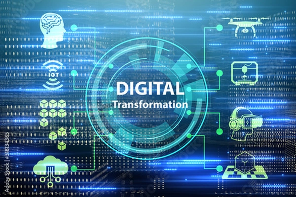 Fototapeta Digital transformation concept - 3d rendering