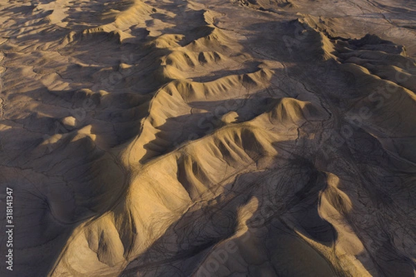 Fototapeta alien landscape with unique desert wasteland texture