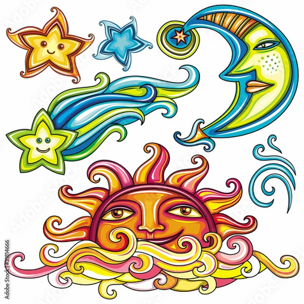 Obraz Vector set of Celestial symbols