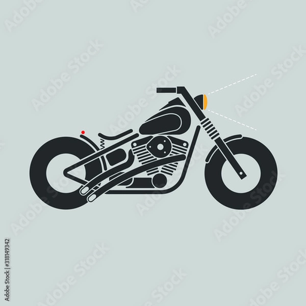 Obraz harley davidson motorcycle EVO engine.vector.illustration.