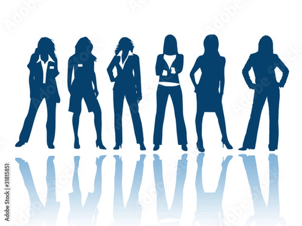 Fototapeta ビジネスウーマンチームシルエット