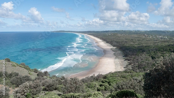 Fototapeta View of the iconic Byron Bay Beach with beautiful weather condition