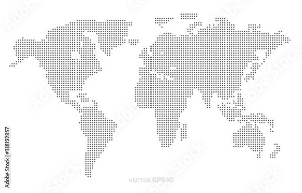 Obraz Abstract dotted world map.