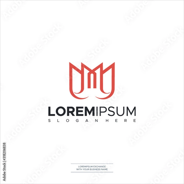 Fototapeta Letter M logo icon design template elements. Vector color sign