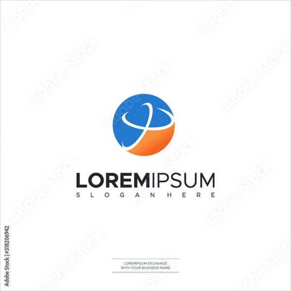 Obraz letter P Circle logo icon design template elements