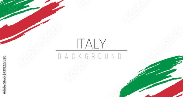 Fototapeta Italy flag brush style background with stripes. Stock vector illustration isolated on white background.