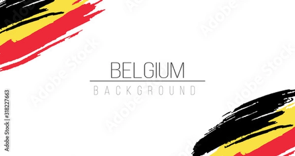 Fototapeta Belgium flag brush style background with stripes. Stock vector illustration isolated on white background.