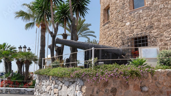 Obraz historic cannon in the port of marbella, spain