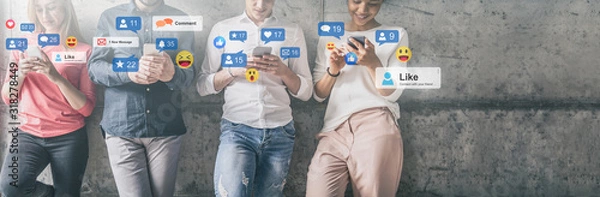 Obraz Koncepcja mediów społecznościowych.