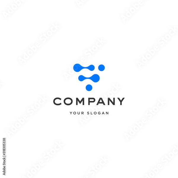 Obraz Creative circle dot logo design. Power atom icon vector