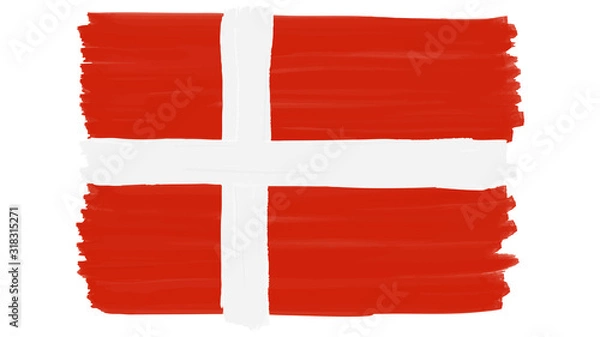 Obraz Flag symbol of Denmark painted, vector