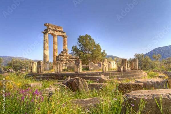 Obraz The tholos of the sanctuary of Athena Pronaia at Delphi,Greece