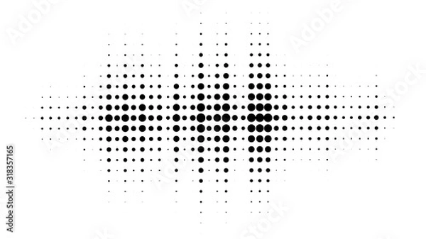 Obraz Halftone dotted audio equalizer. Halftone effect vector pattern.