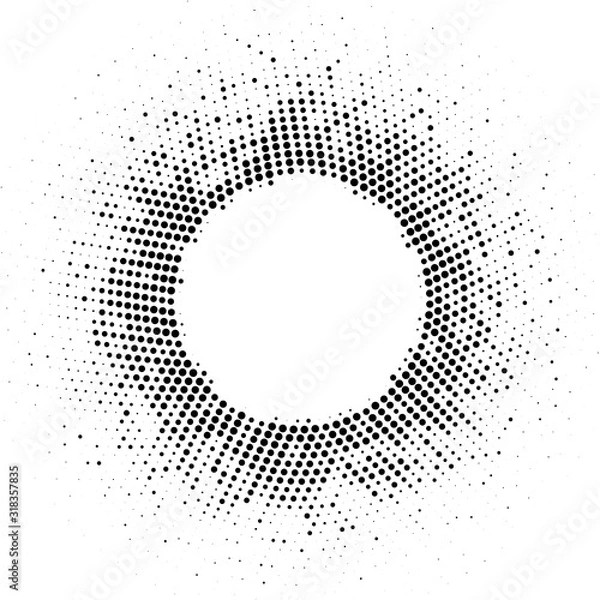 Obraz Halftone dotted background. Halftone effect vector pattern. Circle dots isolated on the white background..