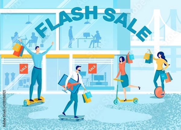 Obraz E-Commerce Business Flash Sale Flat Vector Concept