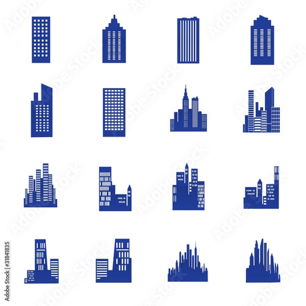 Obraz ビルのシンボルセット