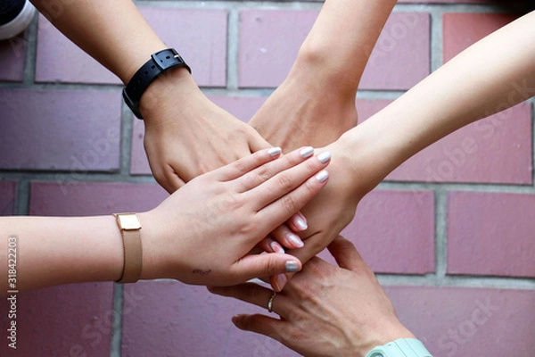 Obraz 一致団結する手