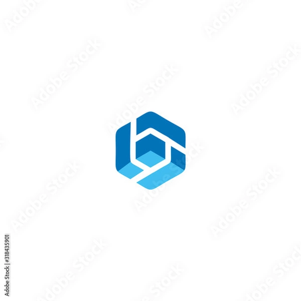 Obraz BC Square Letter Logo Design