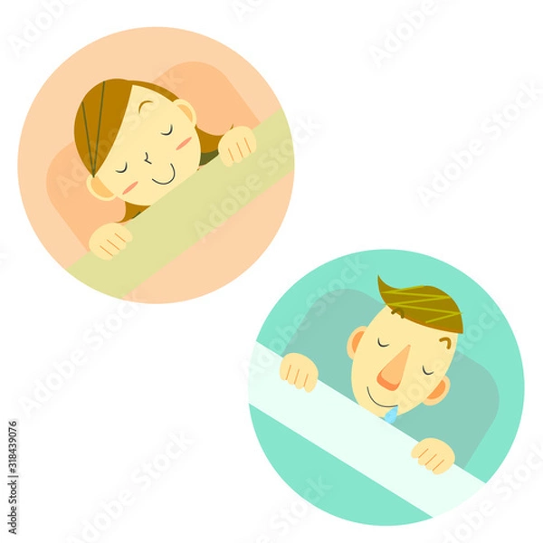 Fototapeta 睡眠　ヘルスケア　男女セット